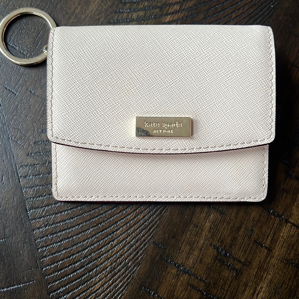 Kate spade keychain wallet/id holder - light pink - EUC